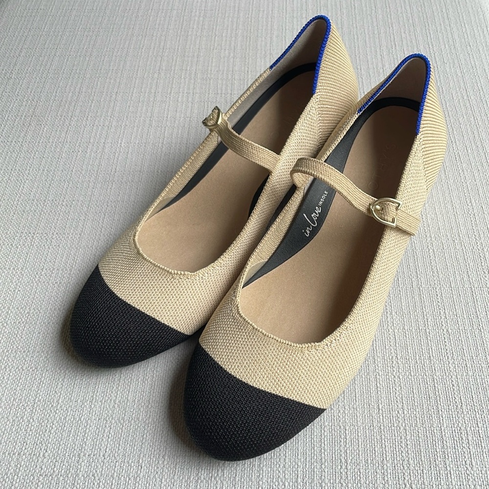 Rothy's The Mary Jane Heel - Cream Captoe (size 7.5) New without box